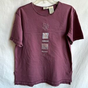 SJB Sport mauve tee with side slits, size L